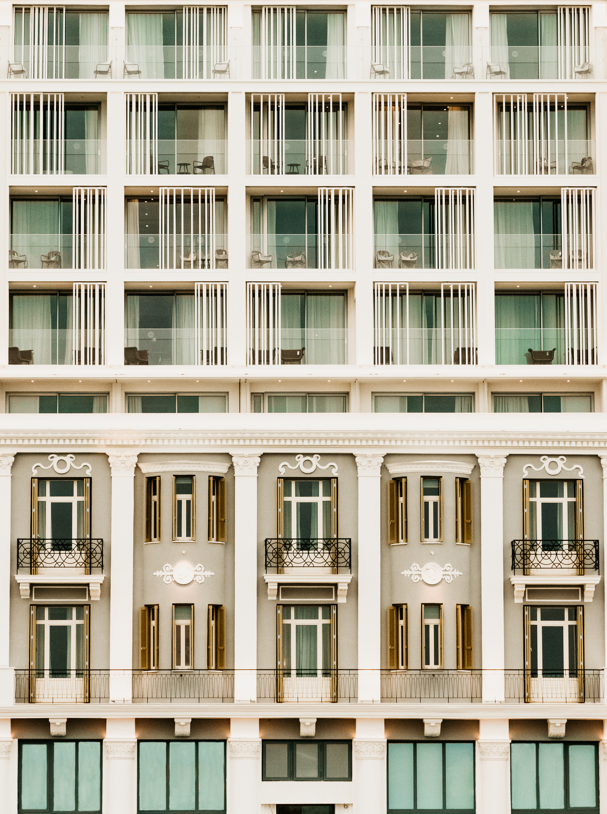 
ON Residence Hotel exterior with neoclassical facade and modern balconies 